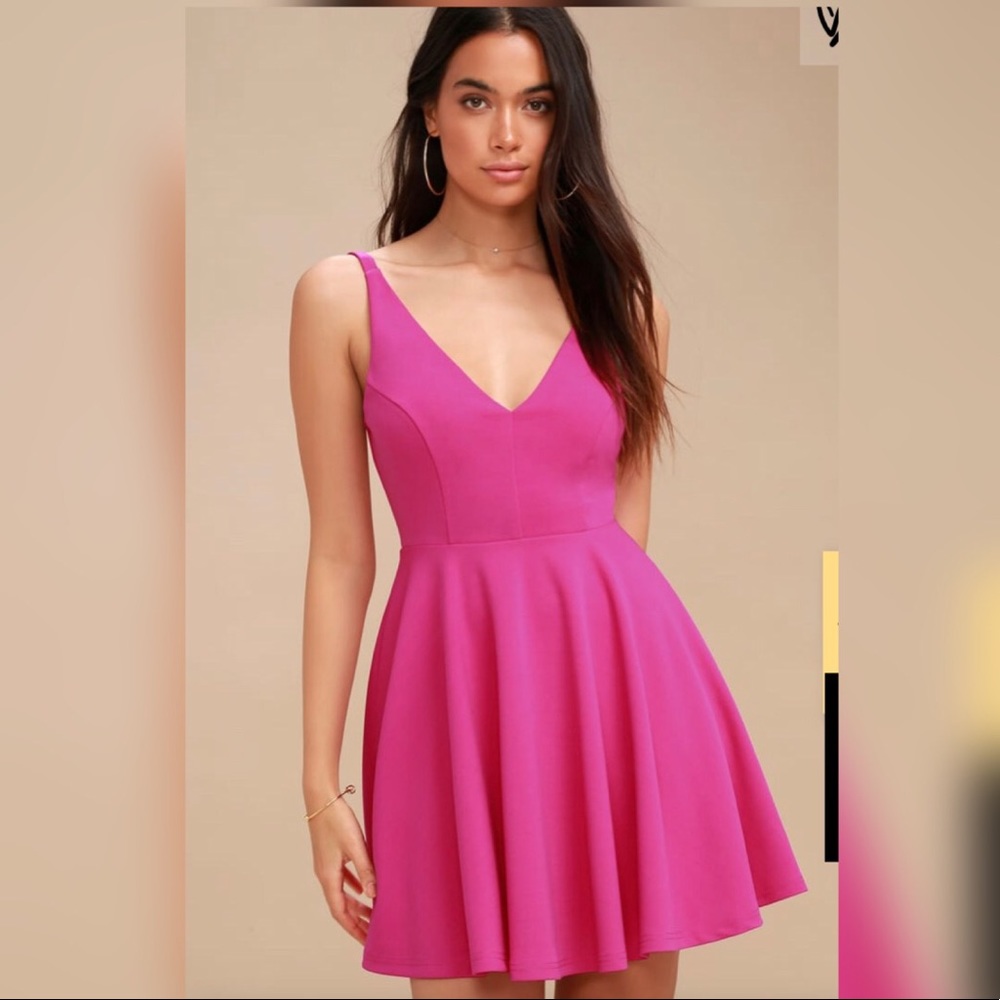 Lulus Darling Delight Hot Pink Dress